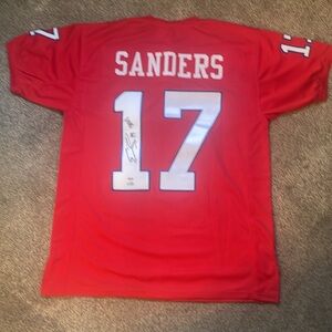 Emmanuel Sanders football jersey, SMU, signed/ authenticated. Size men’s XL